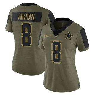 Troy Aikman Dallas Cowboys Nike 2021 Salute To Service Retired Player  Limited Jersey - Olive